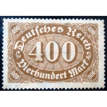 Selos postal da Alemanha Reich de 1923 Mark Numeral 400 N