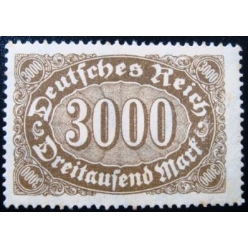 Selos postal da Alemanha Reich de 1923 Mark Numeral 3000 N