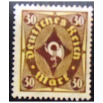 Selo postal da Alemanha Reich de 1922 Posthorn 30 N