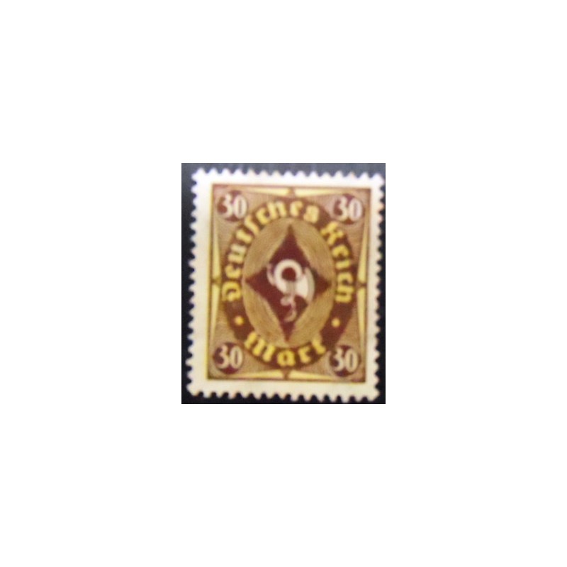 Selo postal da Alemanha Reich de 1922 Posthorn 30 N