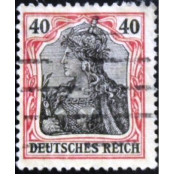 Selo postal da Alemanha Reich de 1915 - Germania 40 IIa