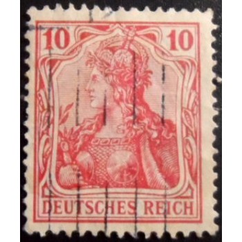 Imagem similar à do selo postal da Alemanha Reich de 1905 Germania 10 Ia