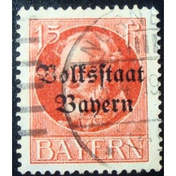 Imagem similar à do selo postal anunciado da Alemanha Baviera de 1919 Volksstaat on Ludwig III  15