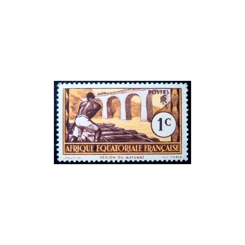 Selo postal da África Equatorial de 1937 Region of Mayumbe 1 M