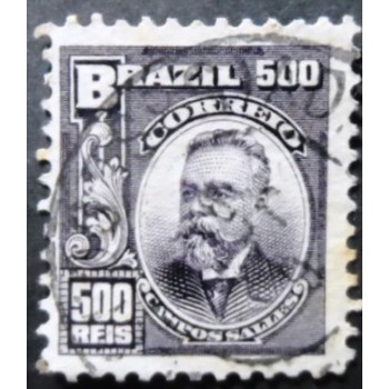 Imagem similar à do selo postal do Brasil de 1906 Campos Salles U anunciado