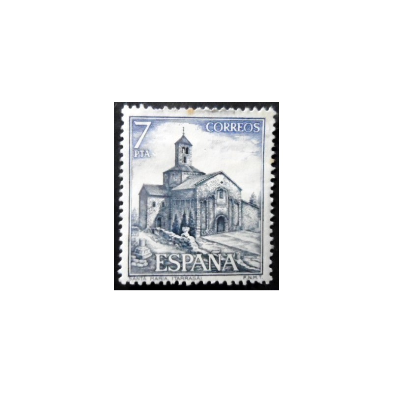 Selo postal da Espanha de 1975 Church of Santa María U