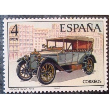 Selo postal da Espanha de 1977 Hispano Suiza 1915 M
