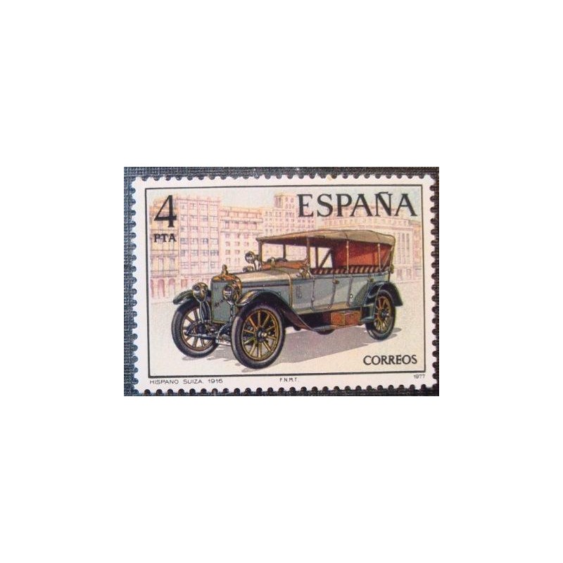 Selo postal da Espanha de 1977 Hispano Suiza 1915 M