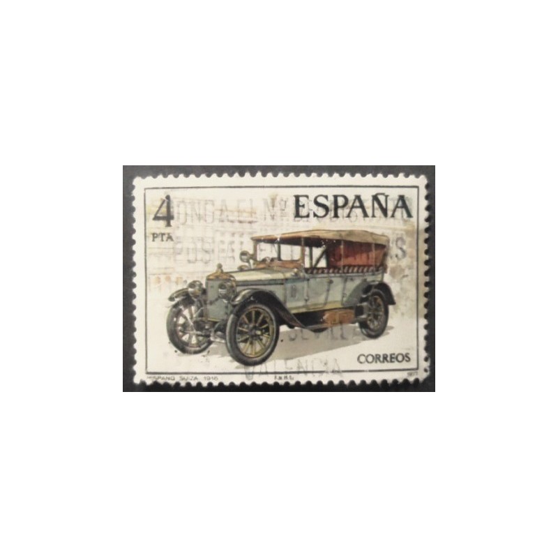 Selo postal da Espanha de 1977 Hispano Suiza 1915 U