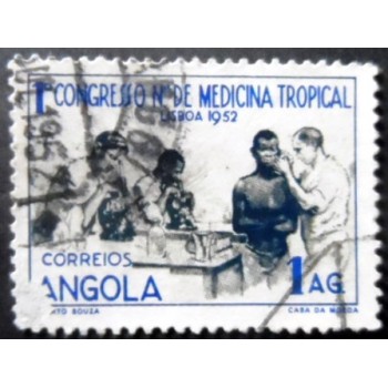 Selo postal de 1952 de Angola Medical Examination