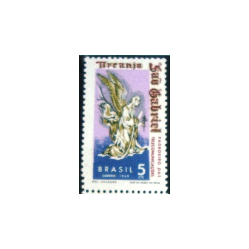 Selo postal do Brasil de 1969 Dia de São Gabriel M