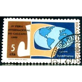 Selo postal do Brasil de 1969 Feira de Calçados MCC