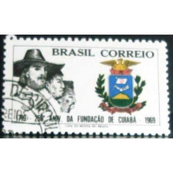 Selo postal do Brasil de 1969 Aniversário de Cuiabá NCC