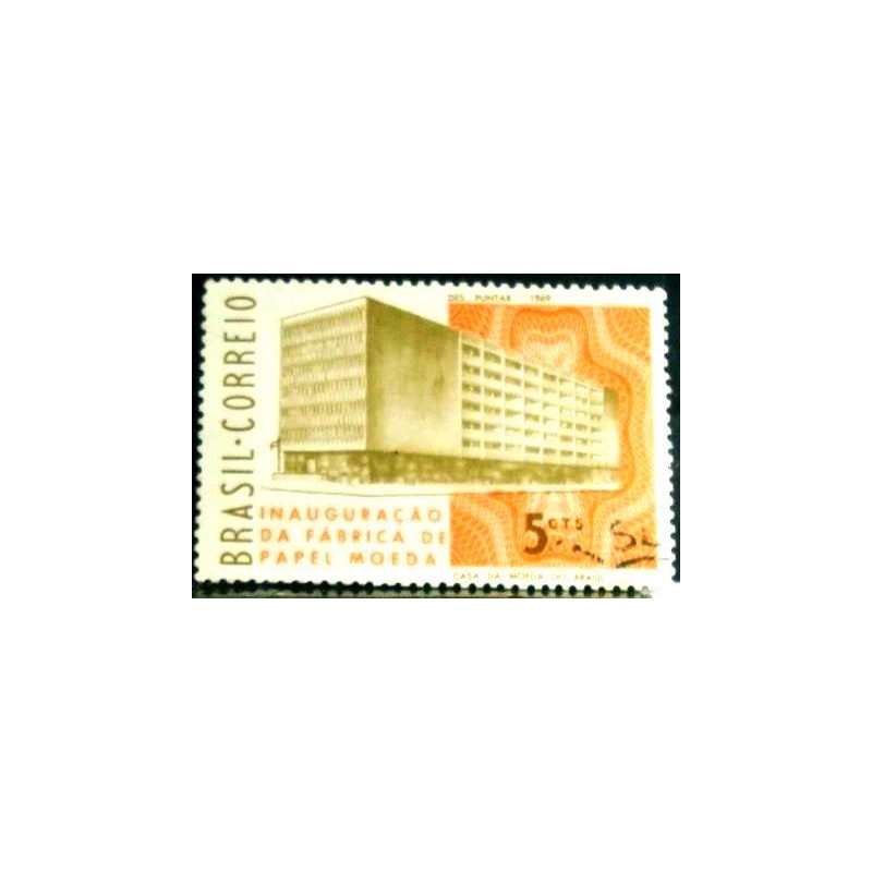 Imagem similar à do selo postal do Brasil de 1969 Fábrica Papel-moeda U