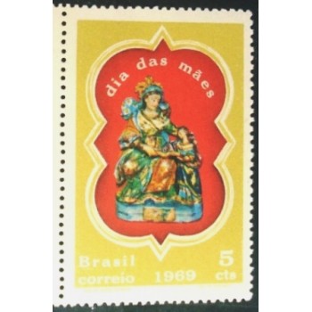 Selo postal do Brasil de 1969 Dia das Mães M