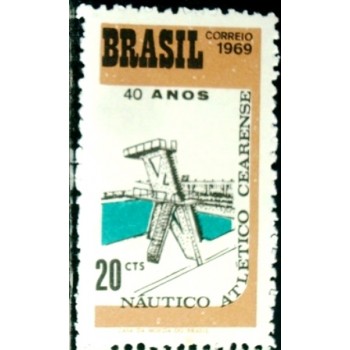 Selo postal do Brasil de 1969 Náutico Atlético Cearense M