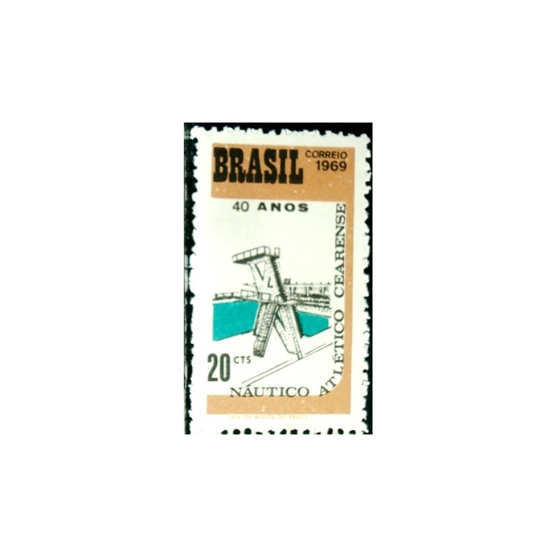 Selo postal do Brasil de 1969 Náutico Atlético Cearense M