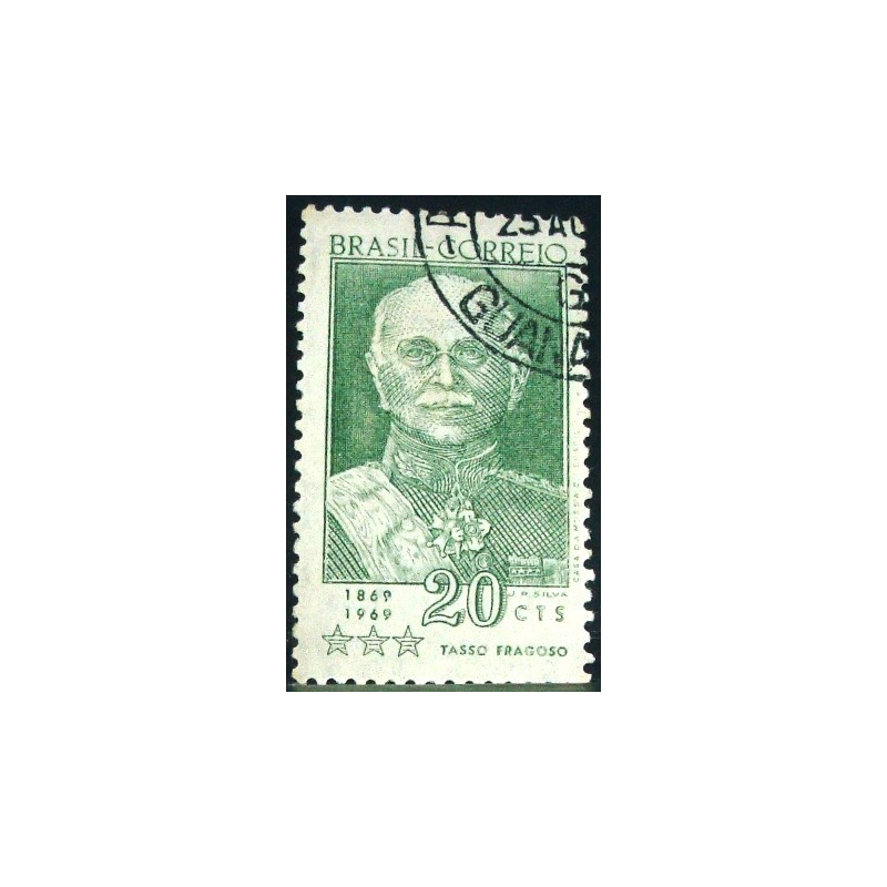 Selo postal do Brasil de 1969 Tasso Fragoso M1D