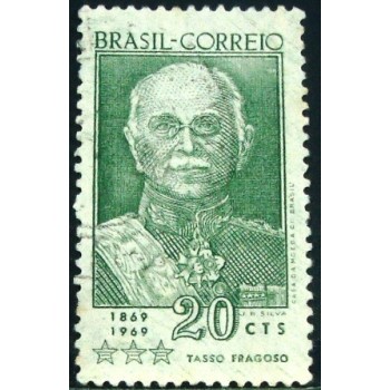 Selo postal do Brasil de 1969 Tasso Fragoso N