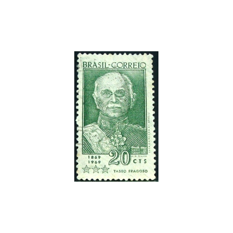 Selo postal do Brasil de 1969 Tasso Fragoso N