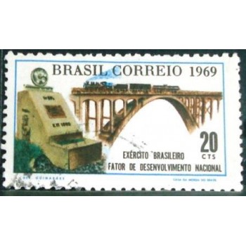 Imagem similar à do selo postal do Brasil de 1969 Exército Brasileiro 20 U