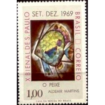 Selo postal do Brasil de 1969  O Peixe M