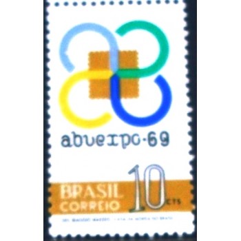 Selo postal do Brasil de 1969 ABUEXPO 59 M