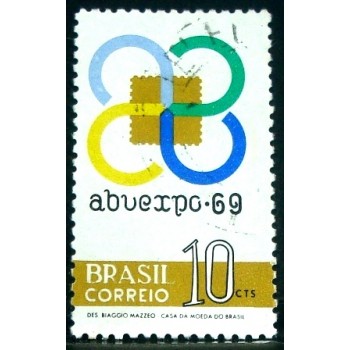 Imagem imilar à do selo postal do Brasil de 1969 ABUEXPO 69