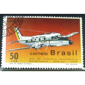 Selo postal do Brasil de 1969 Bandeirante MCC