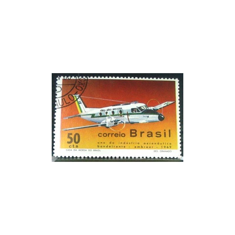 Selo postal do Brasil de 1969 Bandeirante MCC