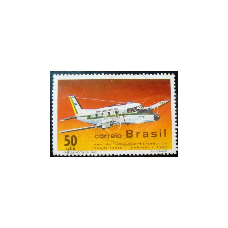 Imagem similar à do selo postal do Brasil de 1969 Bandeirante - C 656 U