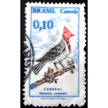 Imagem similar à do selo postal do Brasil de 1969 Cardeal W U