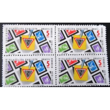 Quadra de selos postais do Brasil de 1969 Soc Philatélica Paulista N