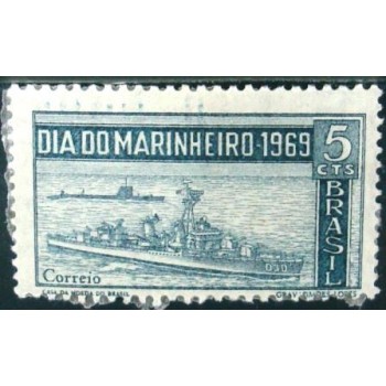 Selo postal do Brasil de 1969 Dia do Marinheiro N