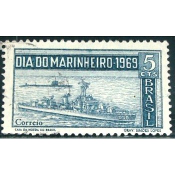 Imagem similar á do selo postal do Brasil de 1969 Dia do Marinheiro U