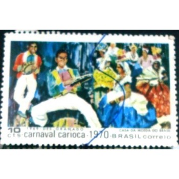 Imagem similar à do selo postal do Brasil de 1969 Carnaval Carioca 100 U