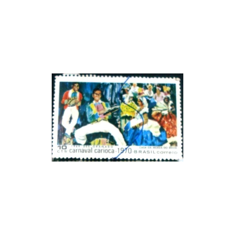 Imagem similar à do selo postal do Brasil de 1969 Carnaval Carioca 100 U