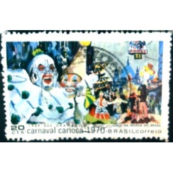 Imagem similar à do selo postal do Brasil de 1969 Carnaval Carioca 20 U