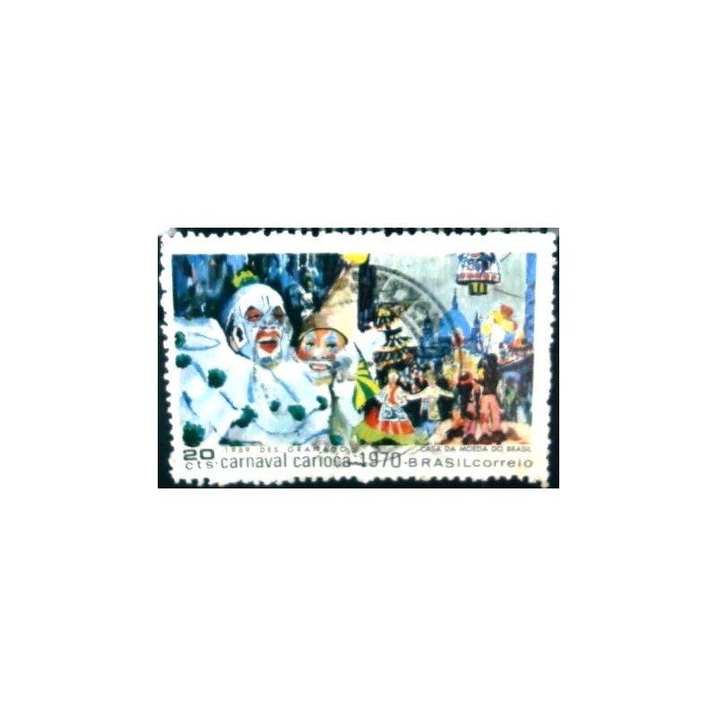 Imagem similar à do selo postal do Brasil de 1969 Carnaval Carioca 20 U