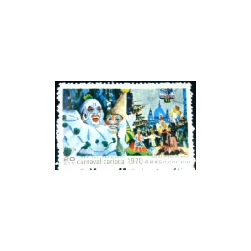 Selo postal do Brasil de 1969 Carnaval Carioca 20 M