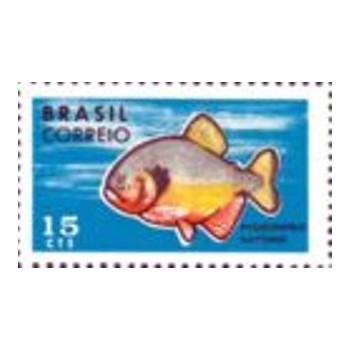 Selo postal do Brasil de 1969 Pygocentrus Nattereri M