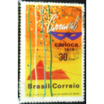 Imagem similar à do selo postal do Brasil de 1970 Carnaval Carioca 30