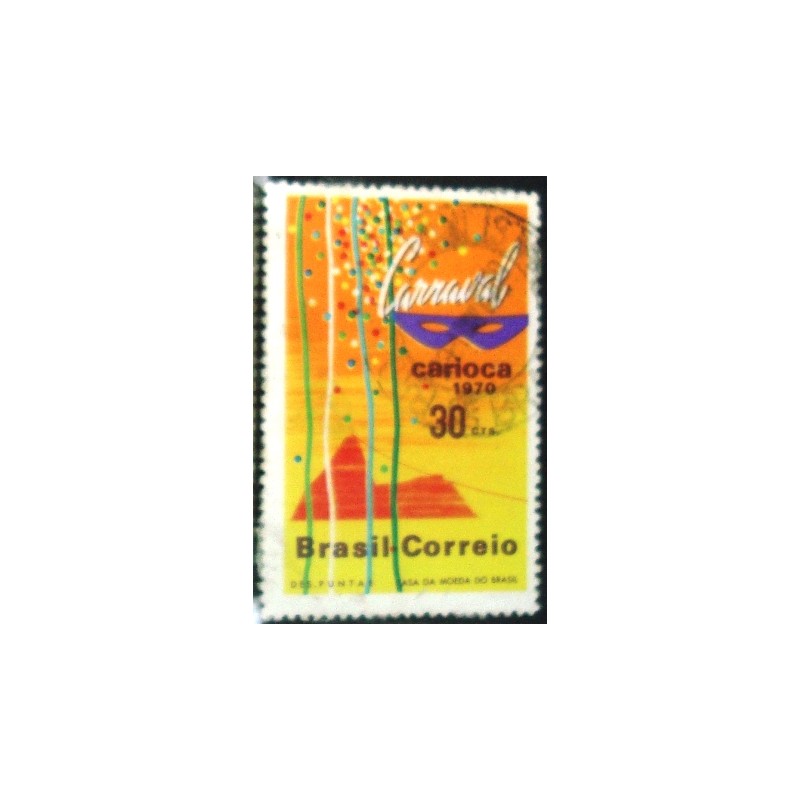 Imagem similar à do selo postal do Brasil de 1970 Carnaval Carioca 30
