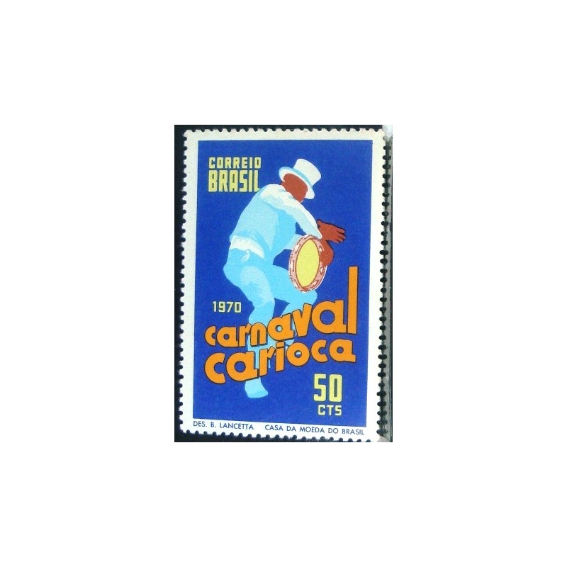 Selo postal do Brasil de 1970 Carnaval Carioca 50 M