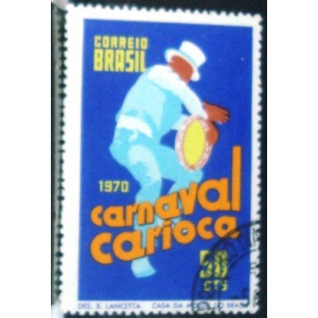 Selo postal do Brasil de 1970 Carnaval Carioca 50 M1D