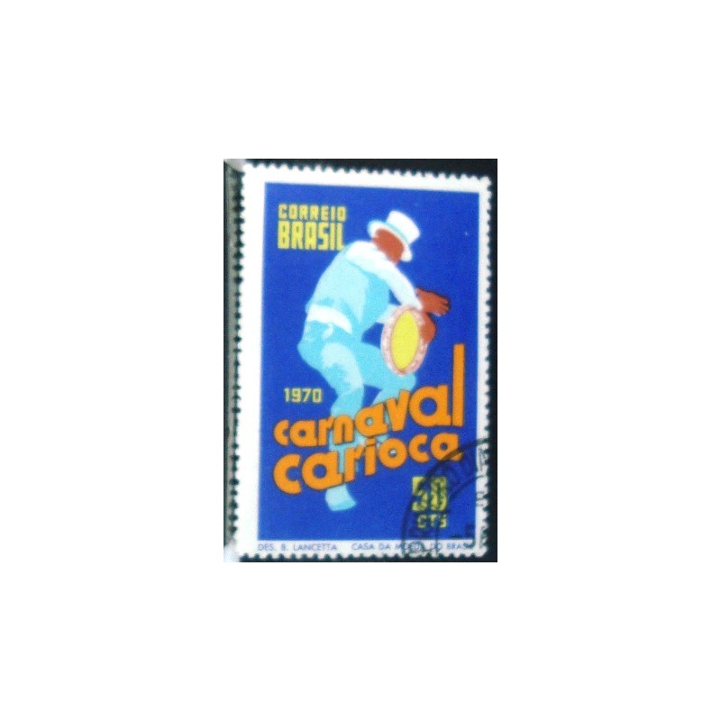 Selo postal do Brasil de 1970 Carnaval Carioca 50 M1D