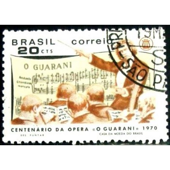Selo postal do Brasil de 1970 Carlos Gomes  M1D
