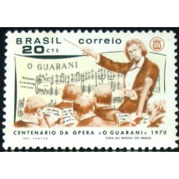 Selo postal do Brasil de 1970 Antonio Carlos Gomes N