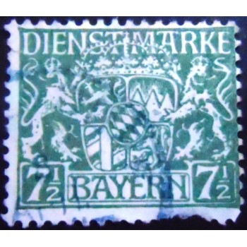 Imagem similar à do selo postal anunciada da Alemanha Bavária de 1917 Bayern Coat of Arms 7½