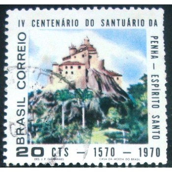 Imagem similar á do selo postal do Brasil de 1970 Santuário N. S. Penha  U